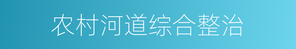 农村河道综合整治的同义词
