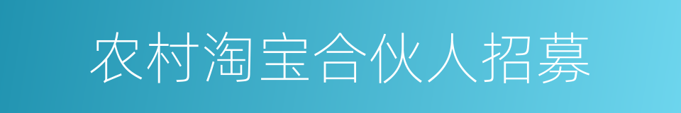 农村淘宝合伙人招募的同义词