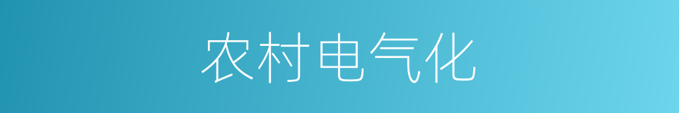 农村电气化的同义词