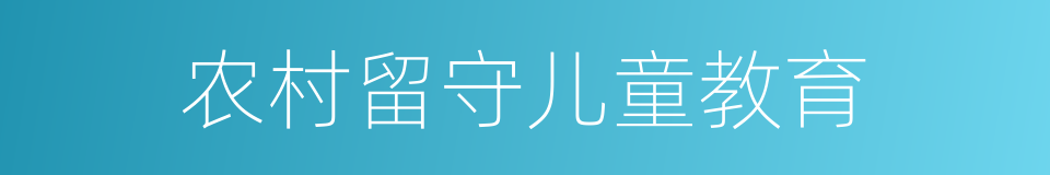 农村留守儿童教育的同义词