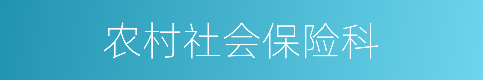 农村社会保险科的同义词