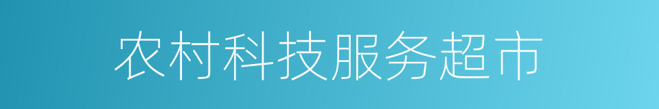 农村科技服务超市的同义词