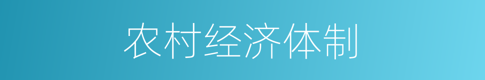 农村经济体制的同义词
