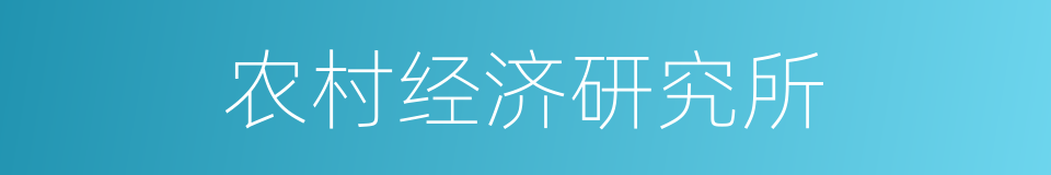 农村经济研究所的同义词