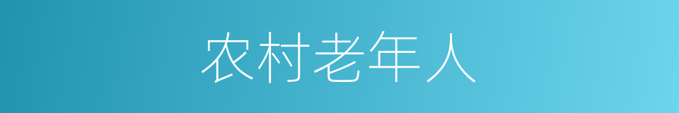 农村老年人的同义词