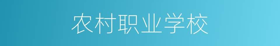 农村职业学校的同义词