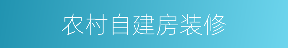 农村自建房装修的同义词