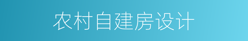 农村自建房设计的同义词