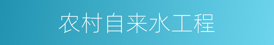 农村自来水工程的同义词