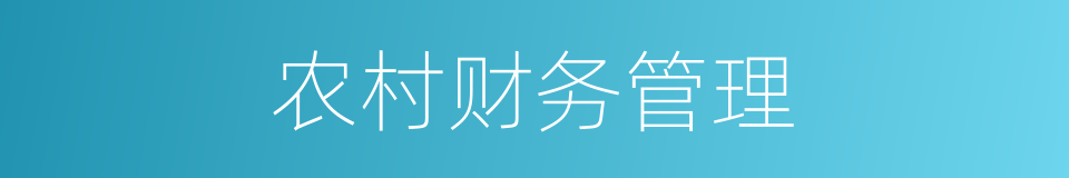 农村财务管理的同义词