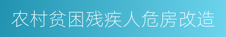 农村贫困残疾人危房改造的同义词