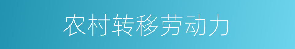 农村转移劳动力的同义词