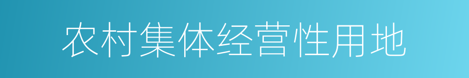 农村集体经营性用地的同义词