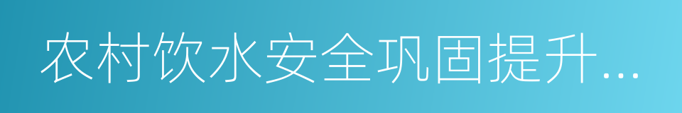 农村饮水安全巩固提升工程的同义词