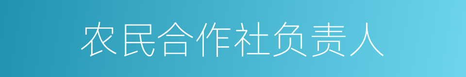 农民合作社负责人的同义词
