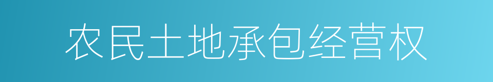 农民土地承包经营权的同义词