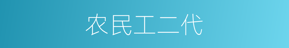 农民工二代的同义词