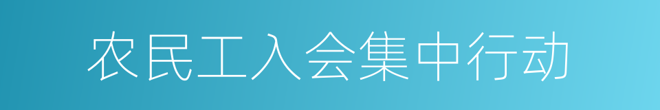 农民工入会集中行动的同义词