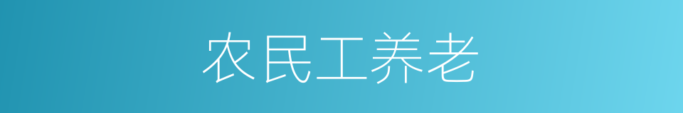 农民工养老的同义词