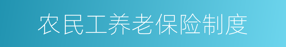 农民工养老保险制度的同义词