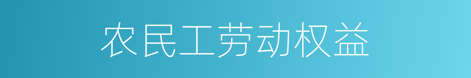 农民工劳动权益的同义词