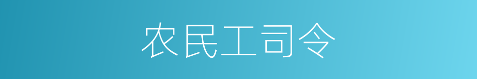 农民工司令的同义词