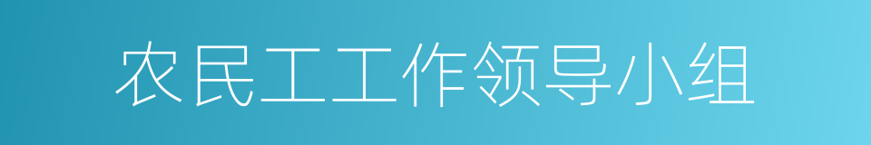 农民工工作领导小组的同义词