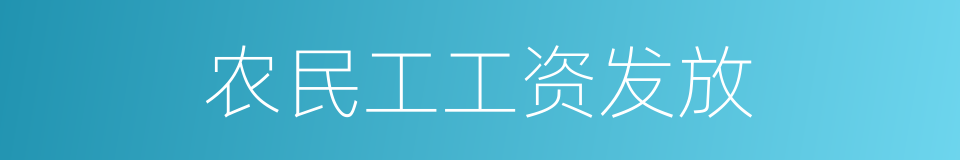 农民工工资发放的同义词