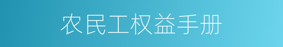 农民工权益手册的同义词