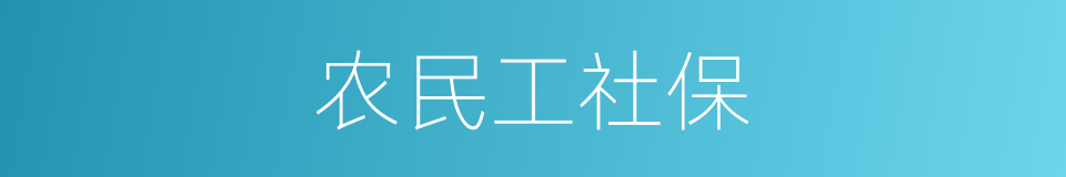 农民工社保的同义词