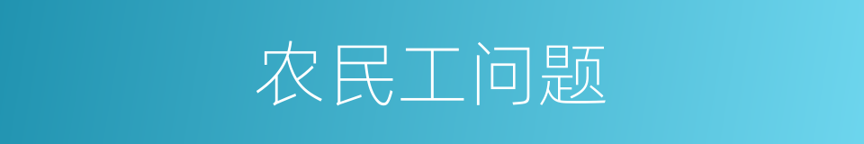 农民工问题的同义词