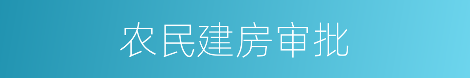 农民建房审批的同义词