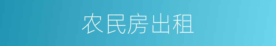 农民房出租的同义词