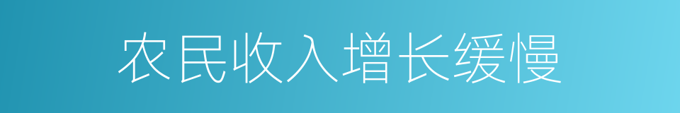 农民收入增长缓慢的同义词