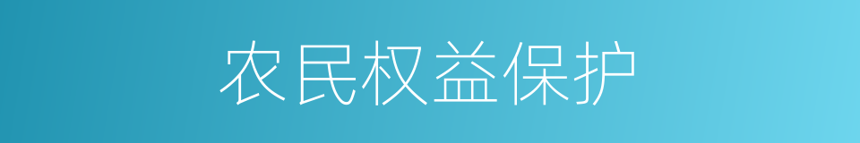 农民权益保护的同义词