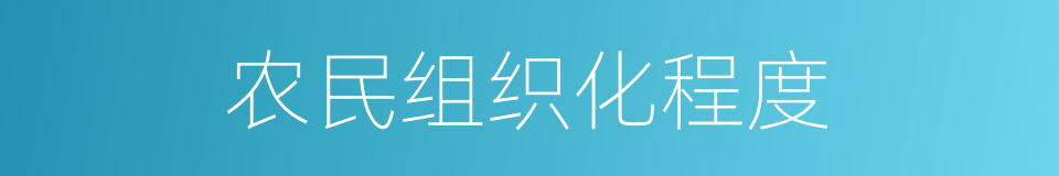 农民组织化程度的同义词