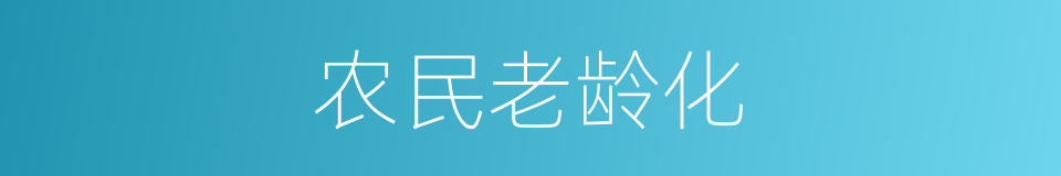 农民老龄化的同义词