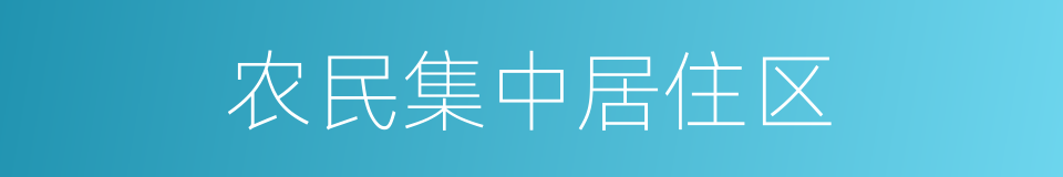 农民集中居住区的同义词