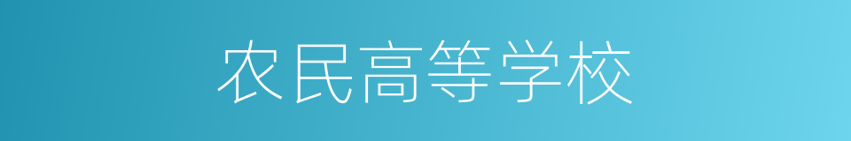 农民高等学校的同义词