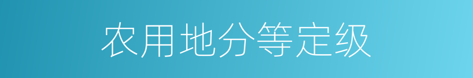 农用地分等定级的同义词