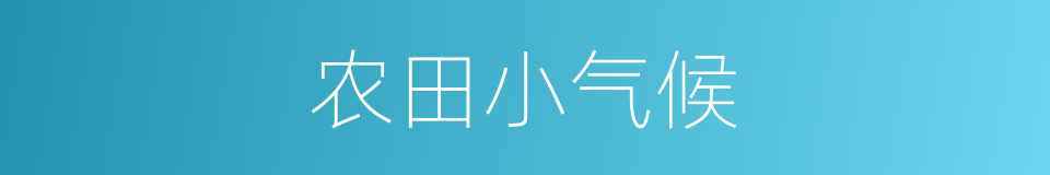 农田小气候的同义词