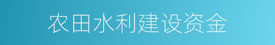 农田水利建设资金的同义词