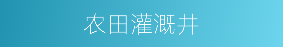 农田灌溉井的同义词