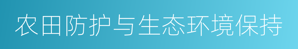 农田防护与生态环境保持的同义词