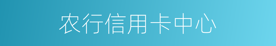 农行信用卡中心的同义词