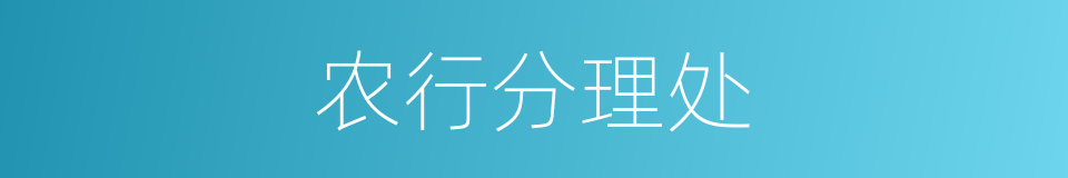 农行分理处的同义词