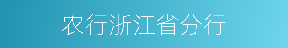 农行浙江省分行的同义词