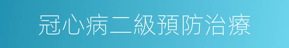 冠心病二級預防治療的同義詞