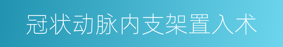 冠状动脉内支架置入术的同义词