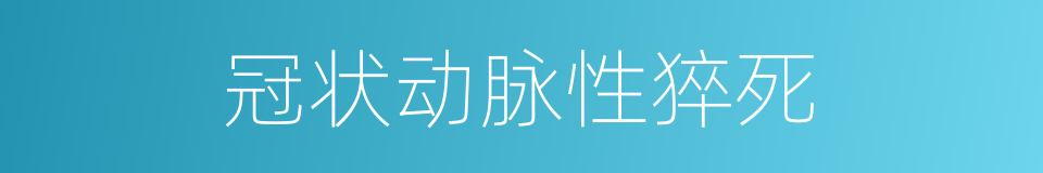 冠状动脉性猝死的同义词